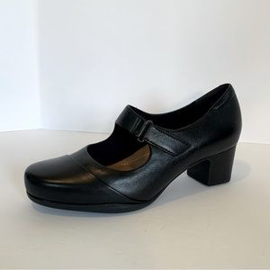 New Clarks Artisan Rosalyn Wren Leather Heeled Mary Janes